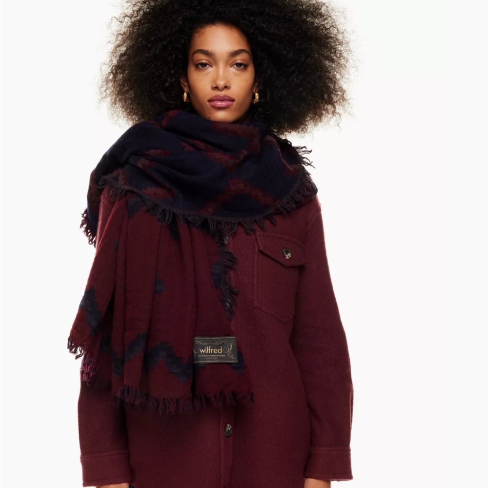 Maroon and Black Wilfred Square Diamond Mosaic Scarf